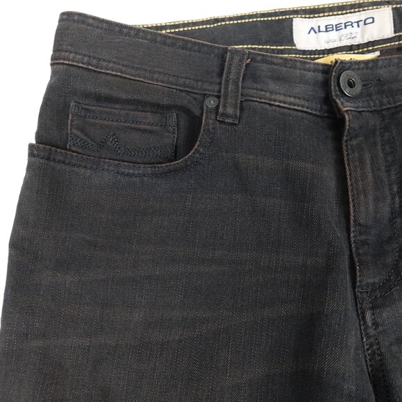 ALBERTO Slim Fit Jeans Men's 33x32 Pipe Black Denim Straight Leg - Picture 5 of 12